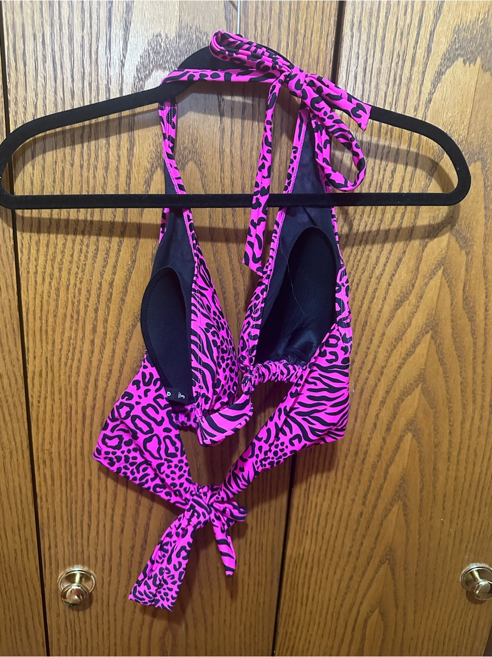 Torrid Pink Animal Print Bikini Swim Top Size 3 - Picture 2 of 3
